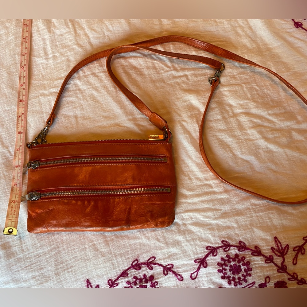 HOBO Orange Leather Crossbody Bag